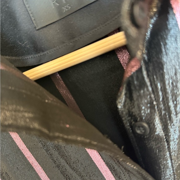 RtA NWOT XS never worn silk blend Shimmering Black Blouse with Pink - Picture 6 of 16